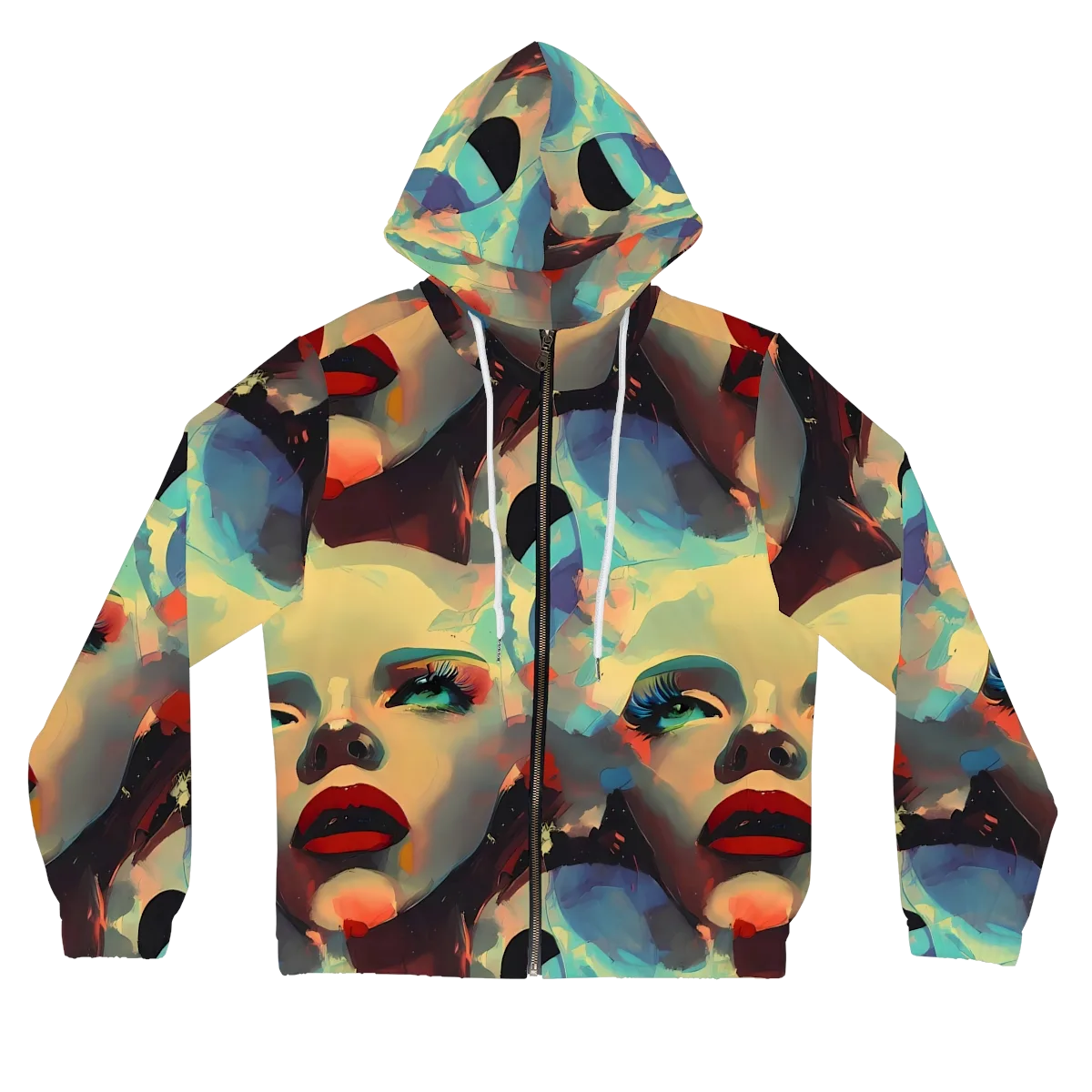 Astral Reflections on Women's Full-Zip Hoodie — Front