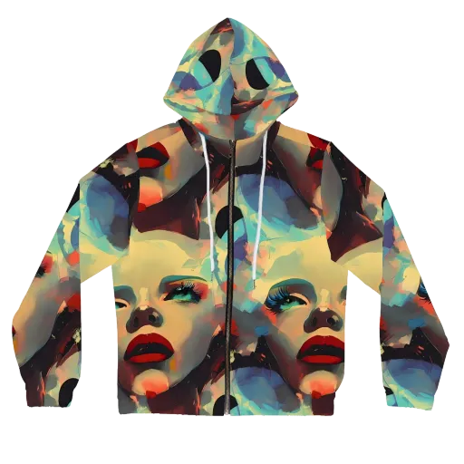 Astral Reflections on a Women's Full-Zip Hoodie