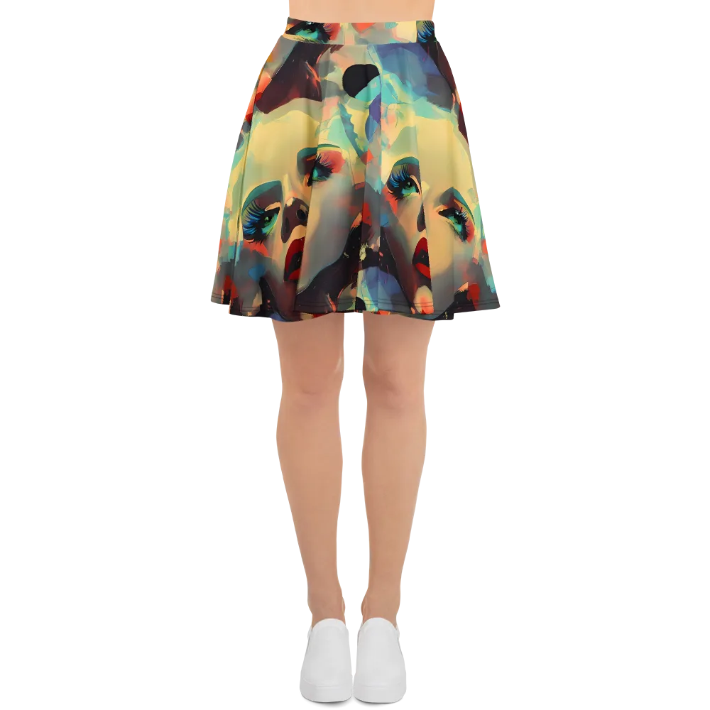 Astral Reflections on Skater Skirt — Front