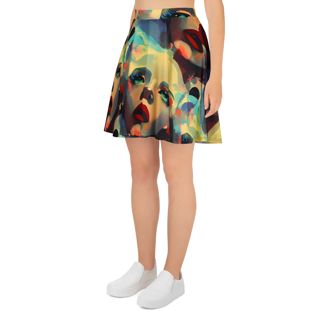 Astral Reflections on Skater Skirt — Left