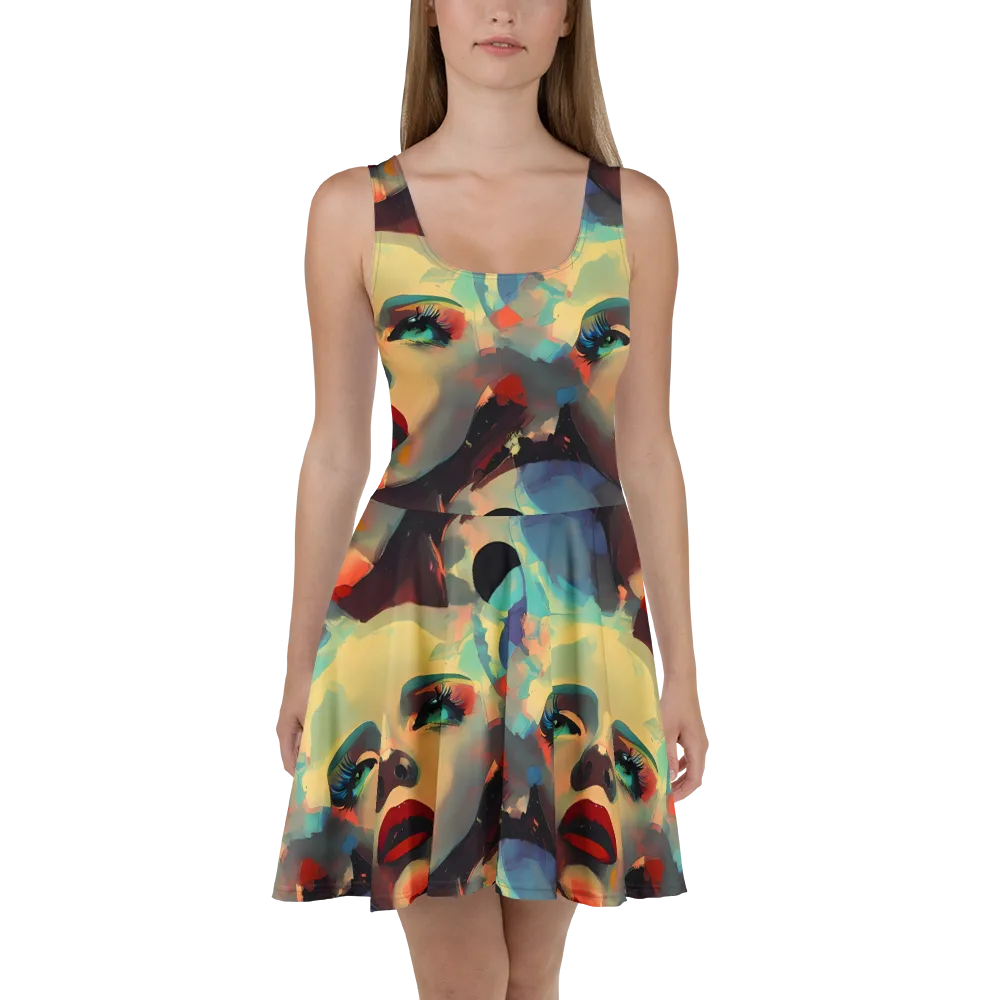 Astral Reflections on Skater Dress — Front