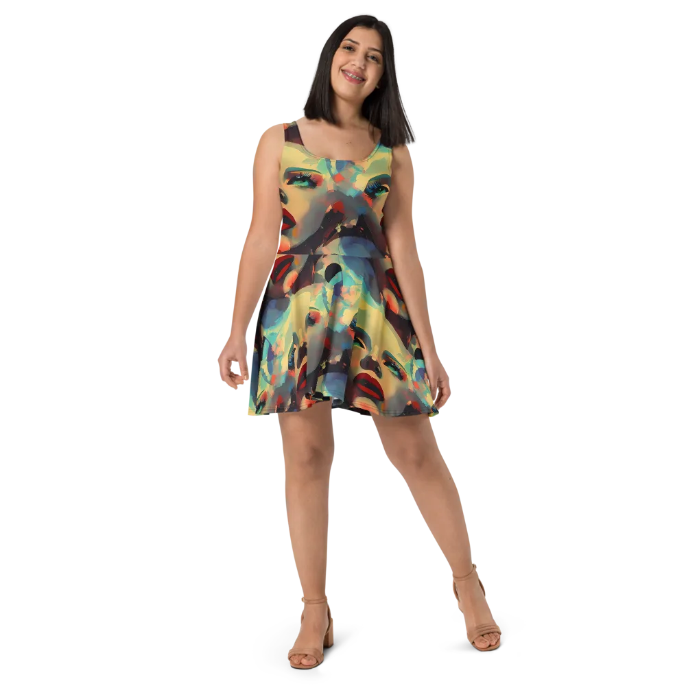Astral Reflections on Skater Dress — Front