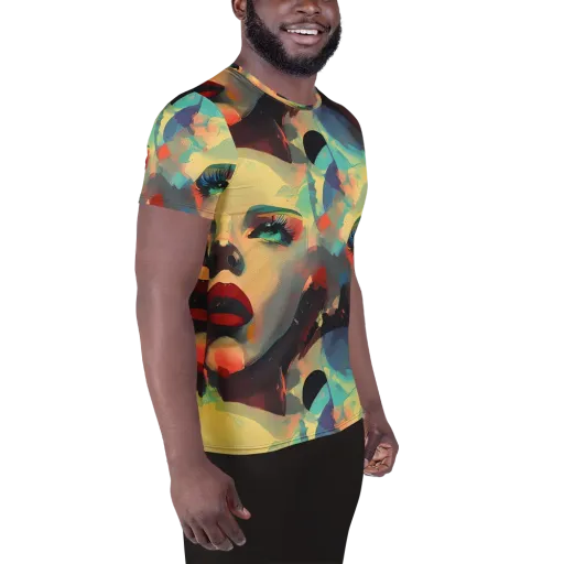 Astral Reflections on a Men's Athletic T-Shirt