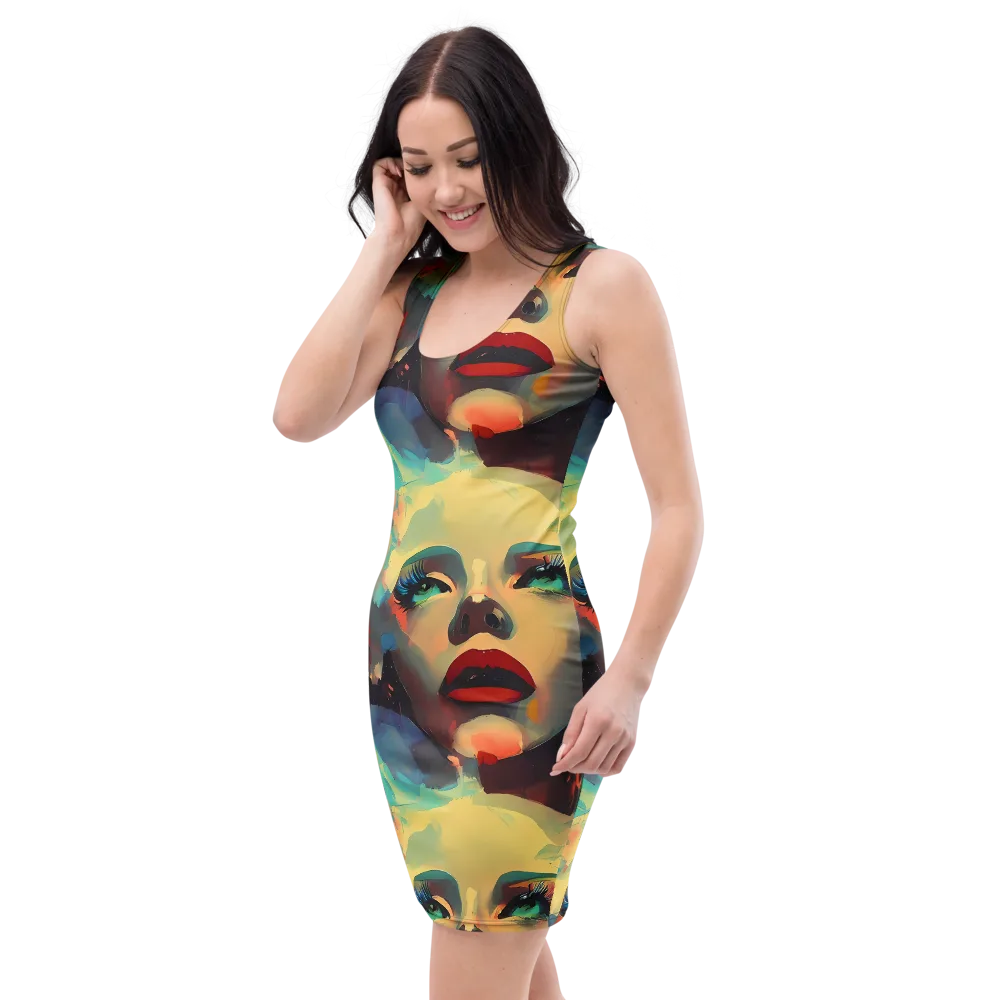 Astral Reflections on Bodycon Dress — Left Front
