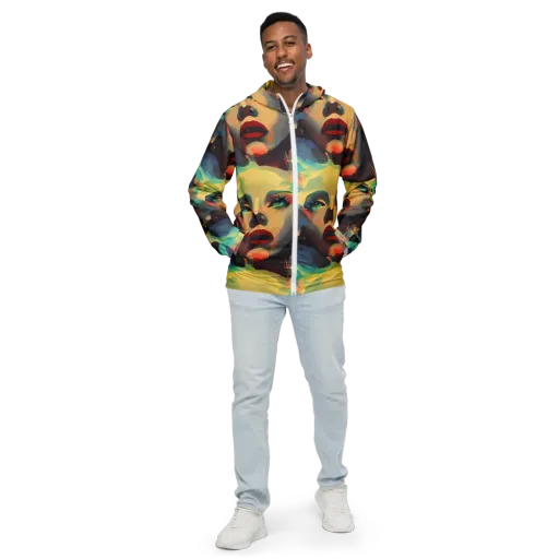 Astral Reflections on a Men's Windbreaker
