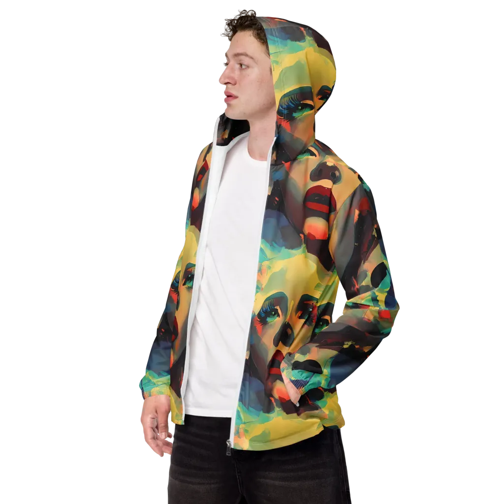 Astral Reflections on Men's Windbreaker — Left Front