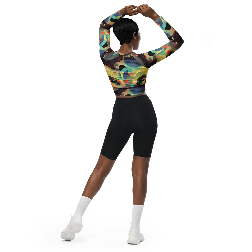 Astral Reflections on Long Sleeve Crop Top — Back