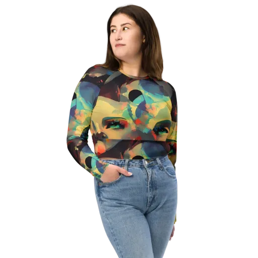 Astral Reflections on a Long Sleeve Crop Top