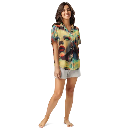 Astral Reflections on a Women's Short Sleeve Pajama Top