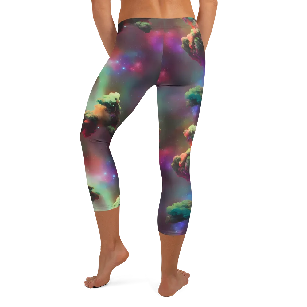 Nebula Dreams on Capri Leggings — Back