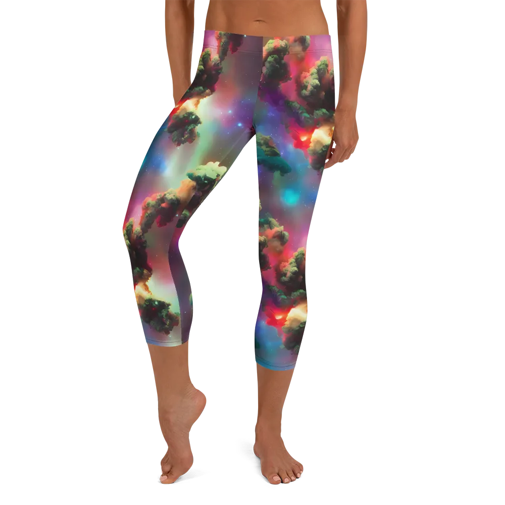 Nebula Dreams on Capri Leggings — Front