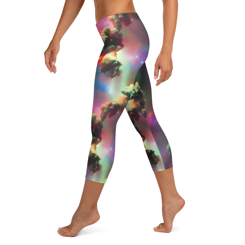 Nebula Dreams on Capri Leggings — Left