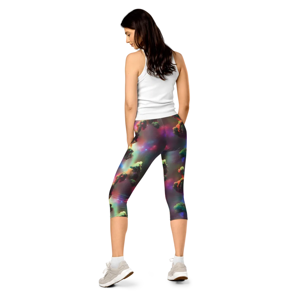 Nebula Dreams on Capri Leggings — Back