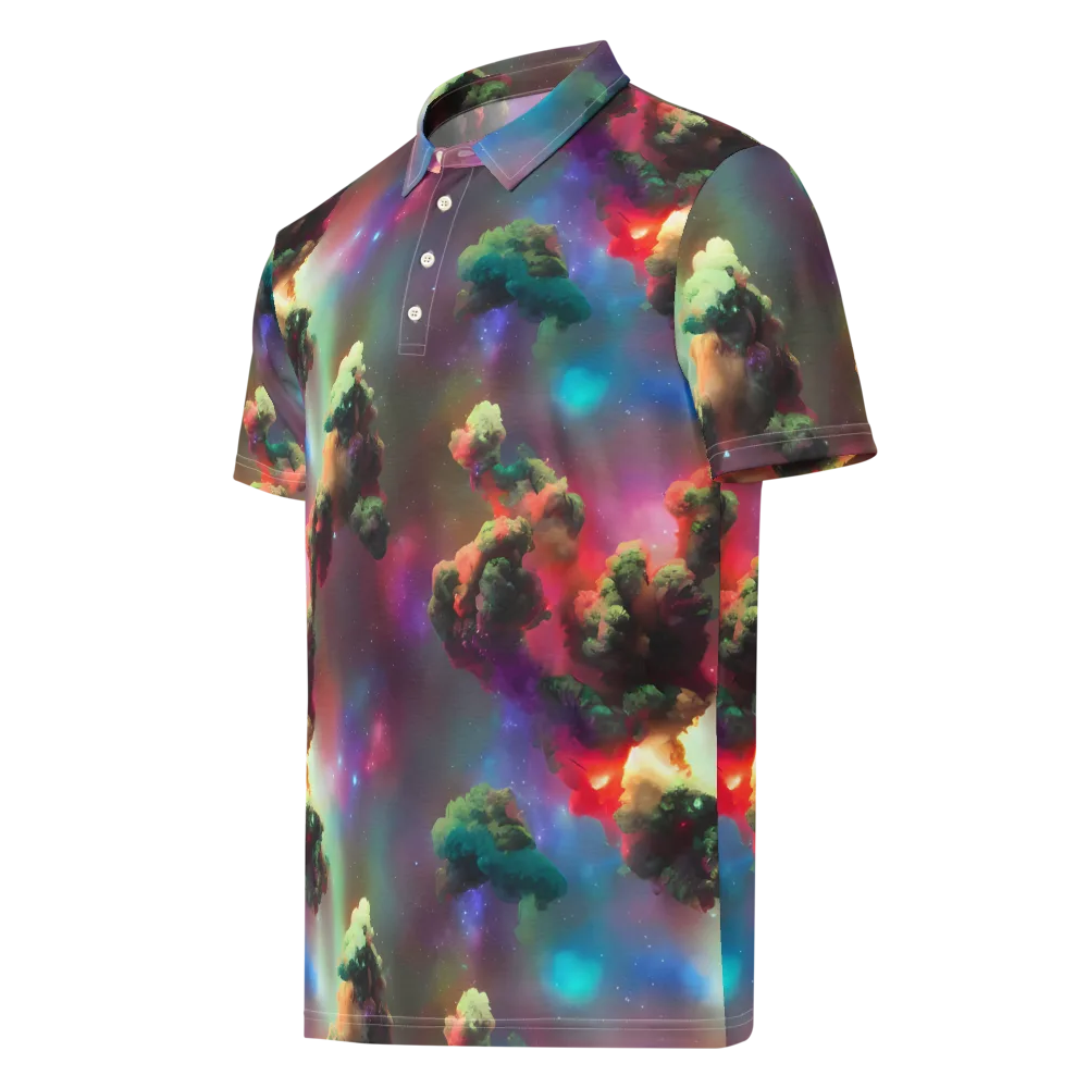 Nebula Dreams on Men's Slim Fit Polo Shirt — Left Front