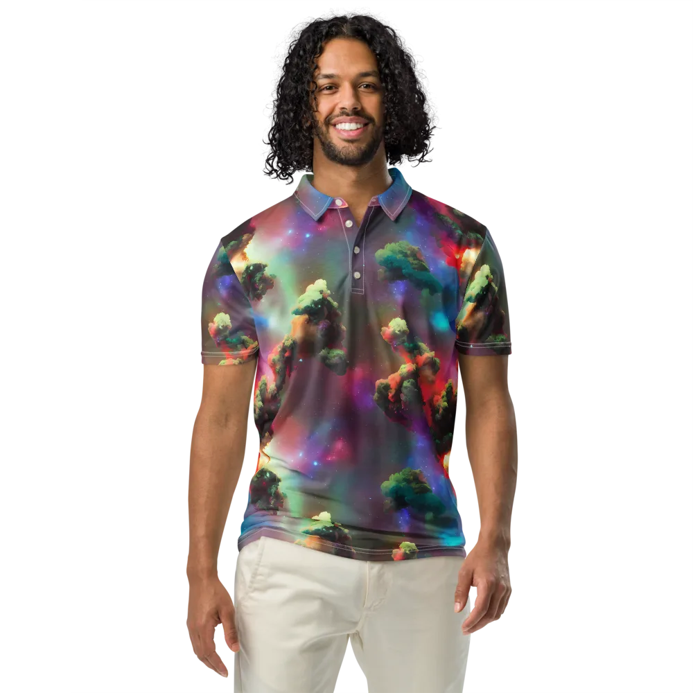 Nebula Dreams on Men's Slim Fit Polo Shirt — Front