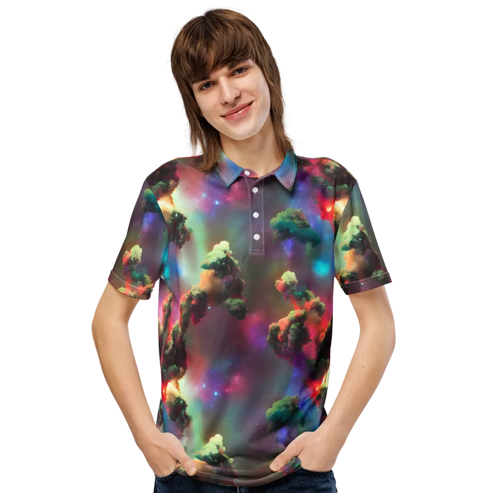 Nebula Dreams on Men's Slim Fit Polo Shirt — Front