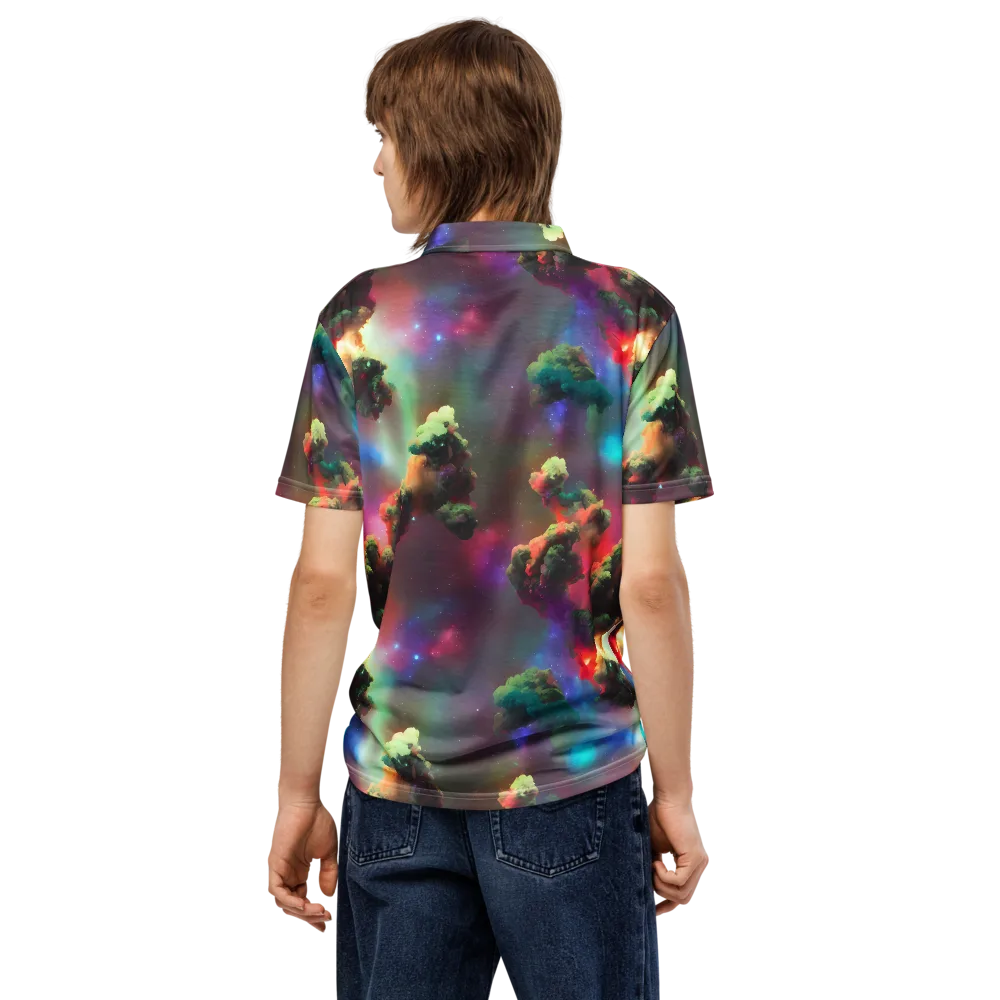 Nebula Dreams on Men's Slim Fit Polo Shirt — Back