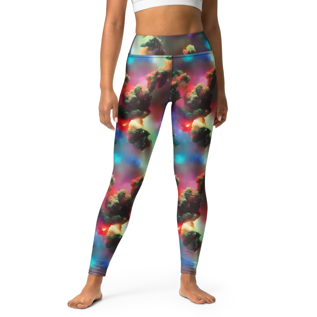 Nebula Dreams on Yoga Leggings — Front