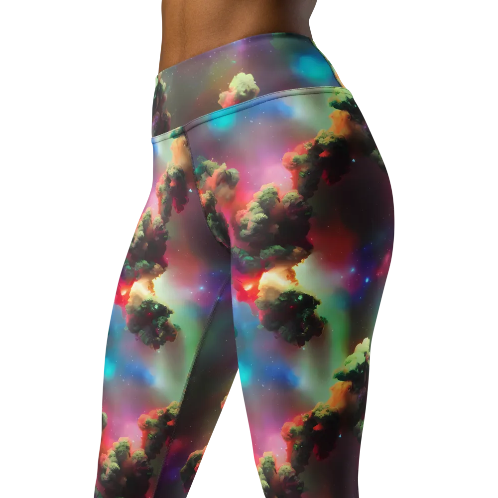 Nebula Dreams on Yoga Leggings — Left Front