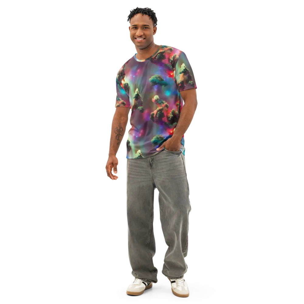 Nebula Dreams on Men's Cotton Crew Neck T-Shirt — Front