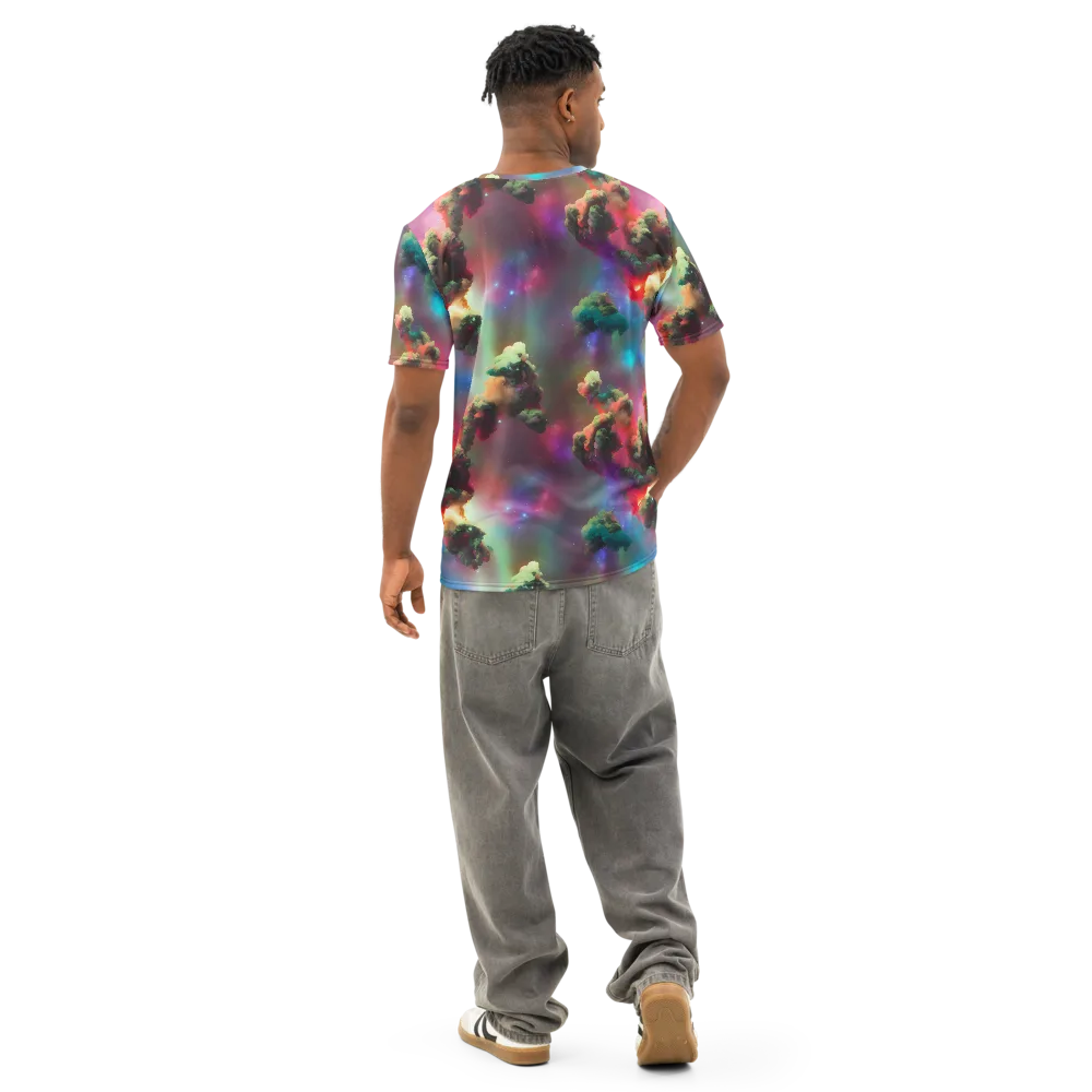 Nebula Dreams on Men's Cotton Crew Neck T-Shirt — Back