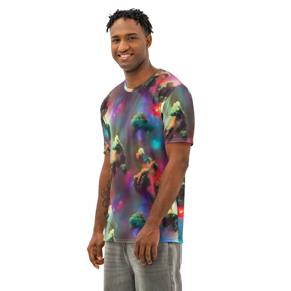 Nebula Dreams on Men's Cotton Crew Neck T-Shirt — Left Front