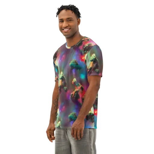 Nebula Dreams on a Men's Cotton Crew Neck T-Shirt