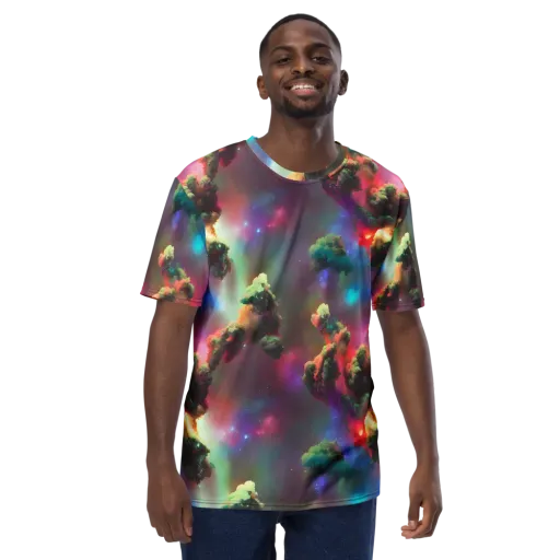 Nebula Dreams on a Men's Crew Neck T-Shirt