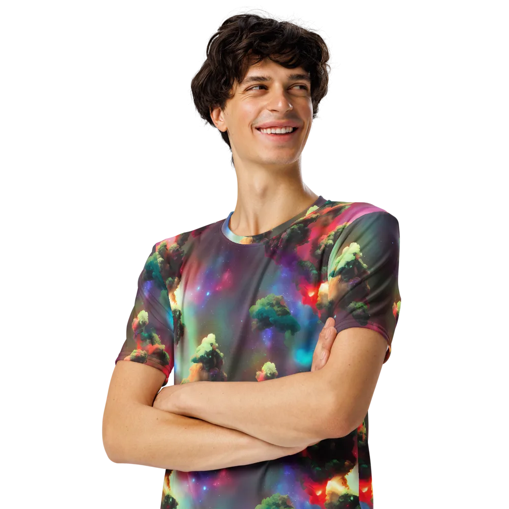 Nebula Dreams on Men's Crew Neck T-Shirt — Left Front