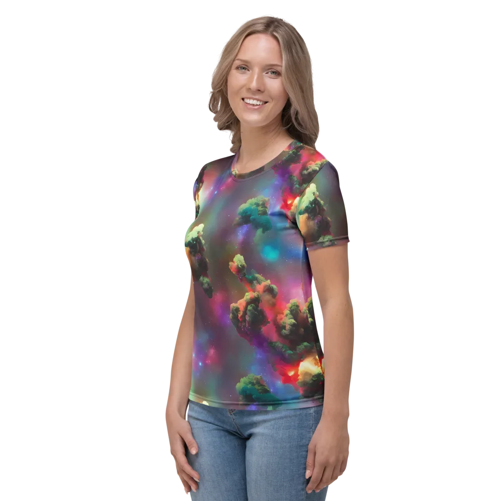 Nebula Dreams on Women's Crew Neck T-Shirt — Left