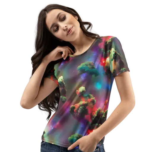 Nebula Dreams on a Women's Crew Neck T-Shirt