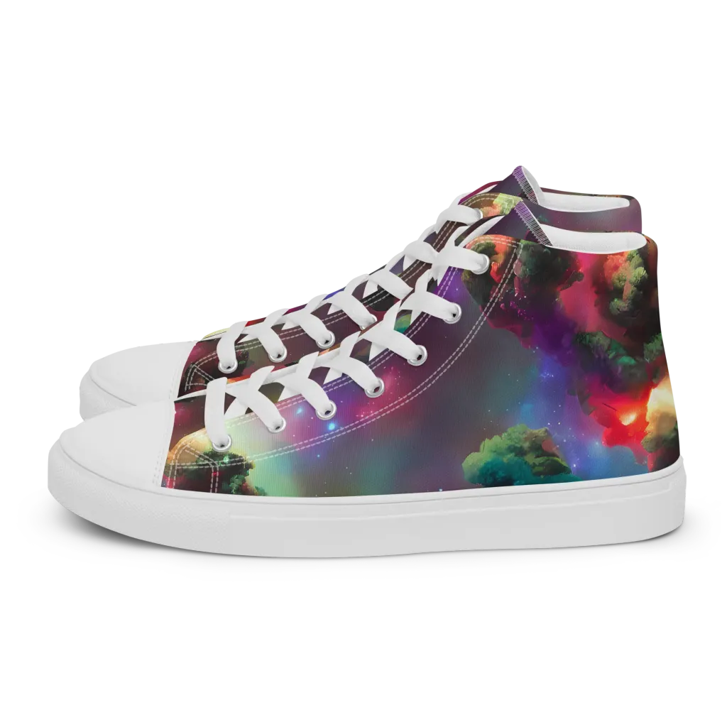 Nebula Dreams on Women's High Top Canvas Shoes — Left