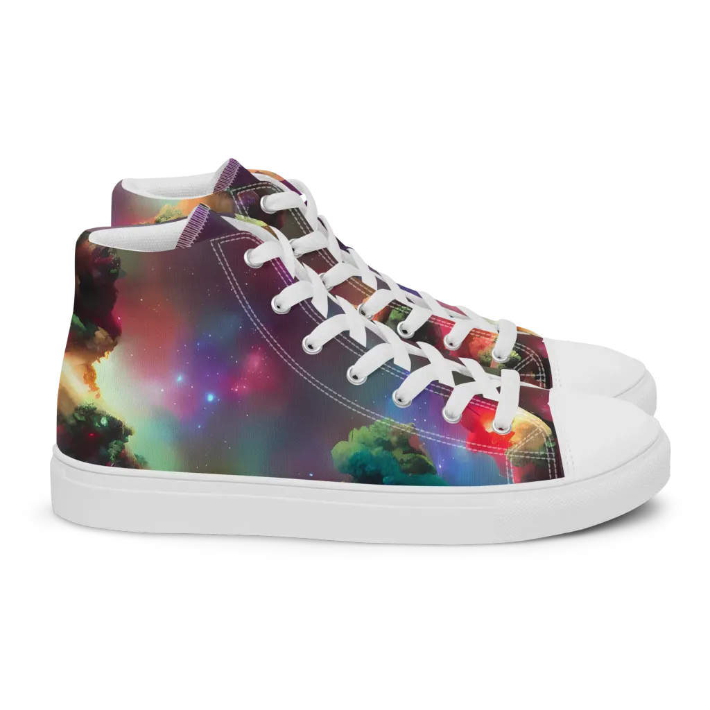 Nebula Dreams on Women's High Top Canvas Shoes — Right