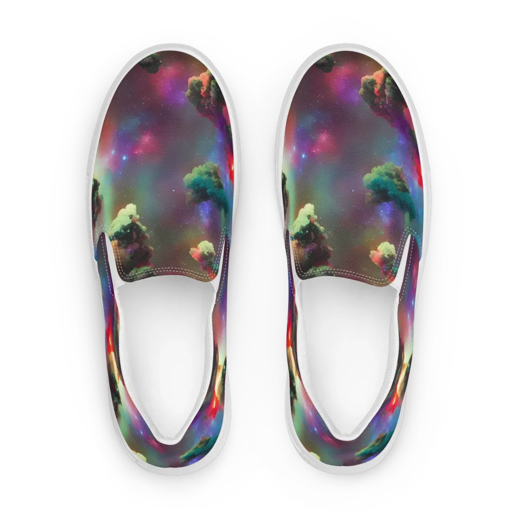 Nebula Dreams on Men's Slip-On Canvas Shoes — Front