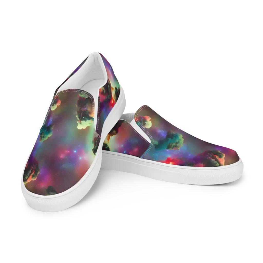 Nebula Dreams on Men's Slip-On Canvas Shoes — Left Front