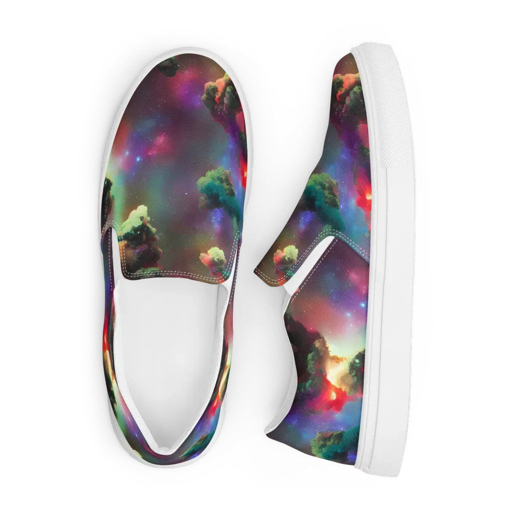 Nebula Dreams on Men's Slip-On Canvas Shoes — Front