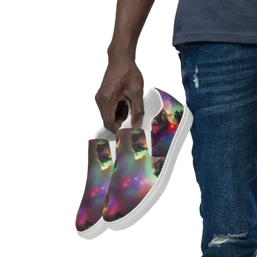 Nebula Dreams on a Men's Slip-On Canvas Shoes