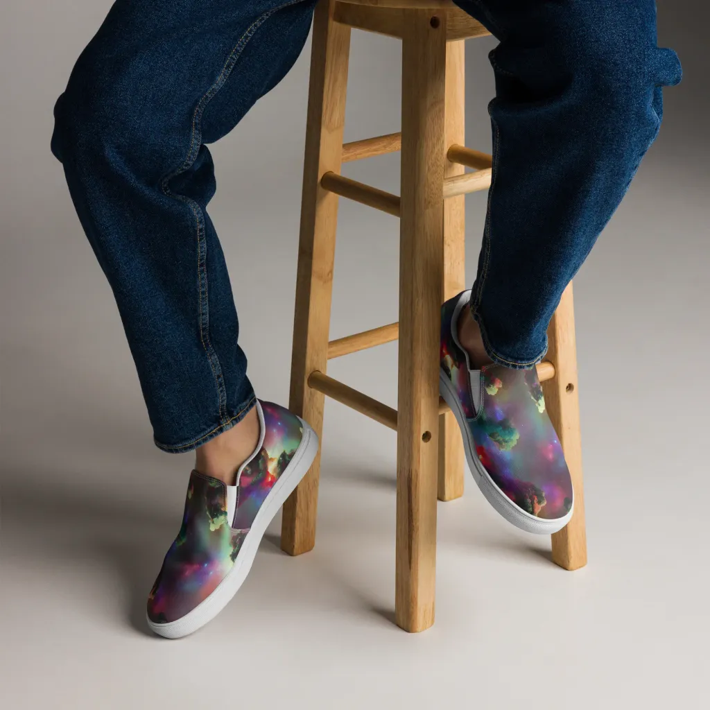 Nebula Dreams on Men's Slip-On Canvas Shoes — Front