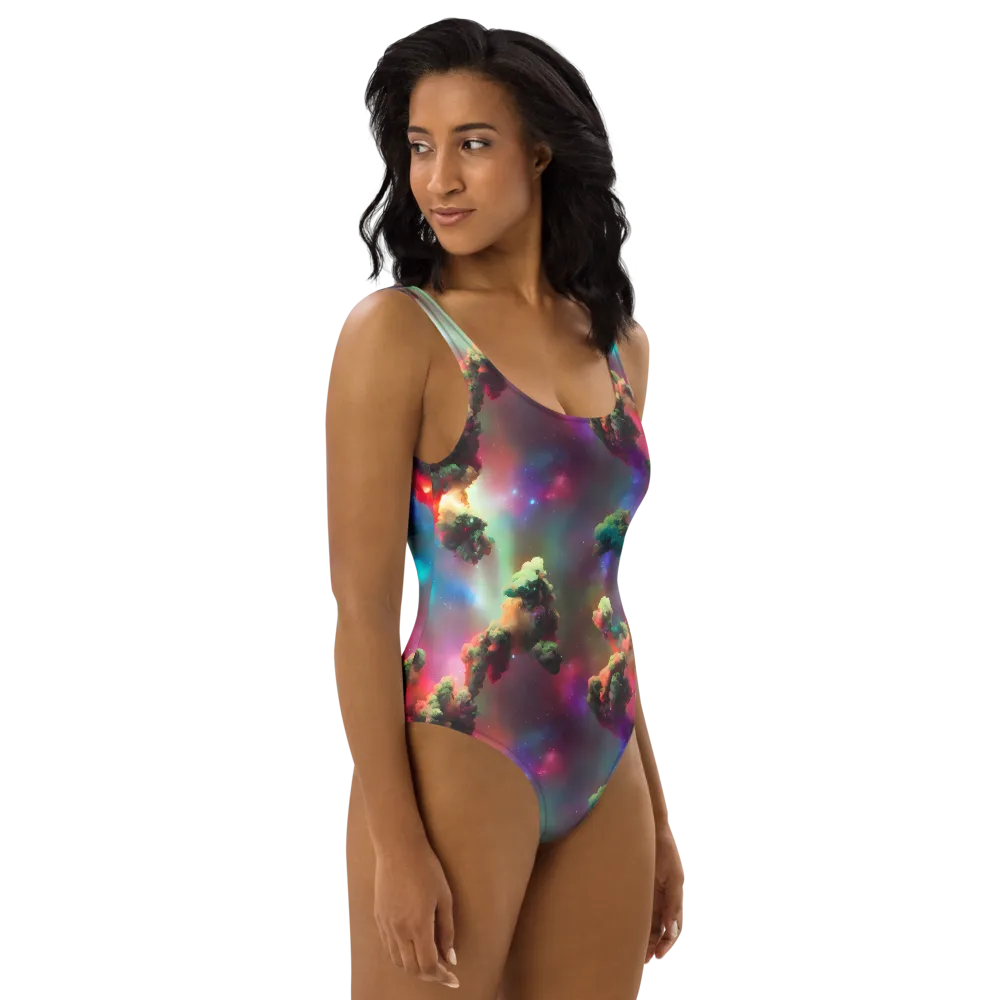 Nebula Dreams on One-Piece Swimsuit — Right