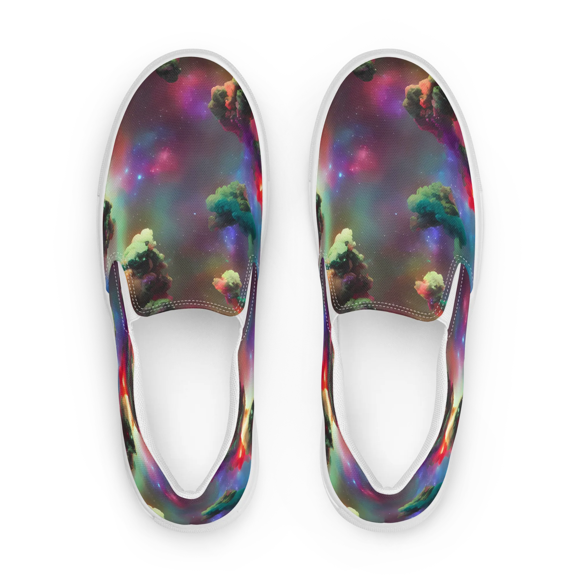 Nebula Dreams on Women's Slip-On Canvas Shoes — Front