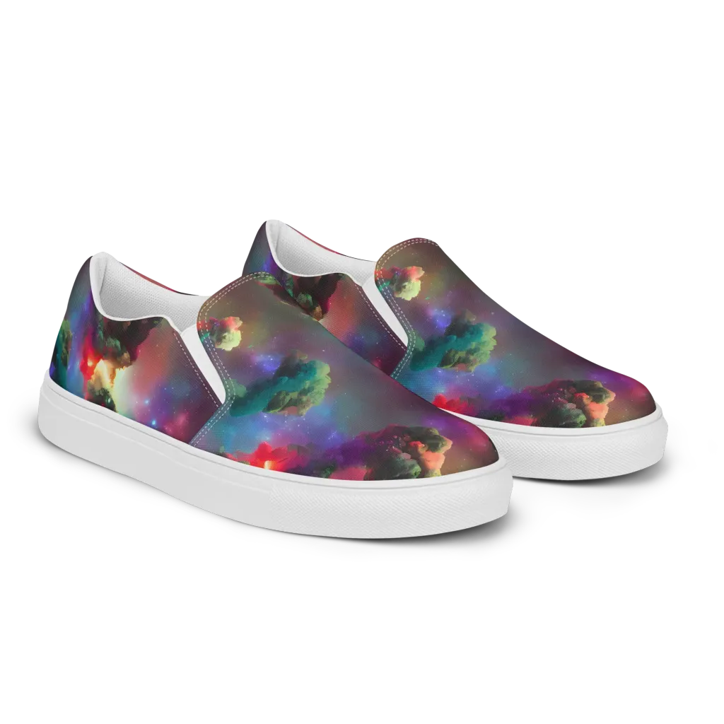 Nebula Dreams on Women's Slip-On Canvas Shoes — Right Front