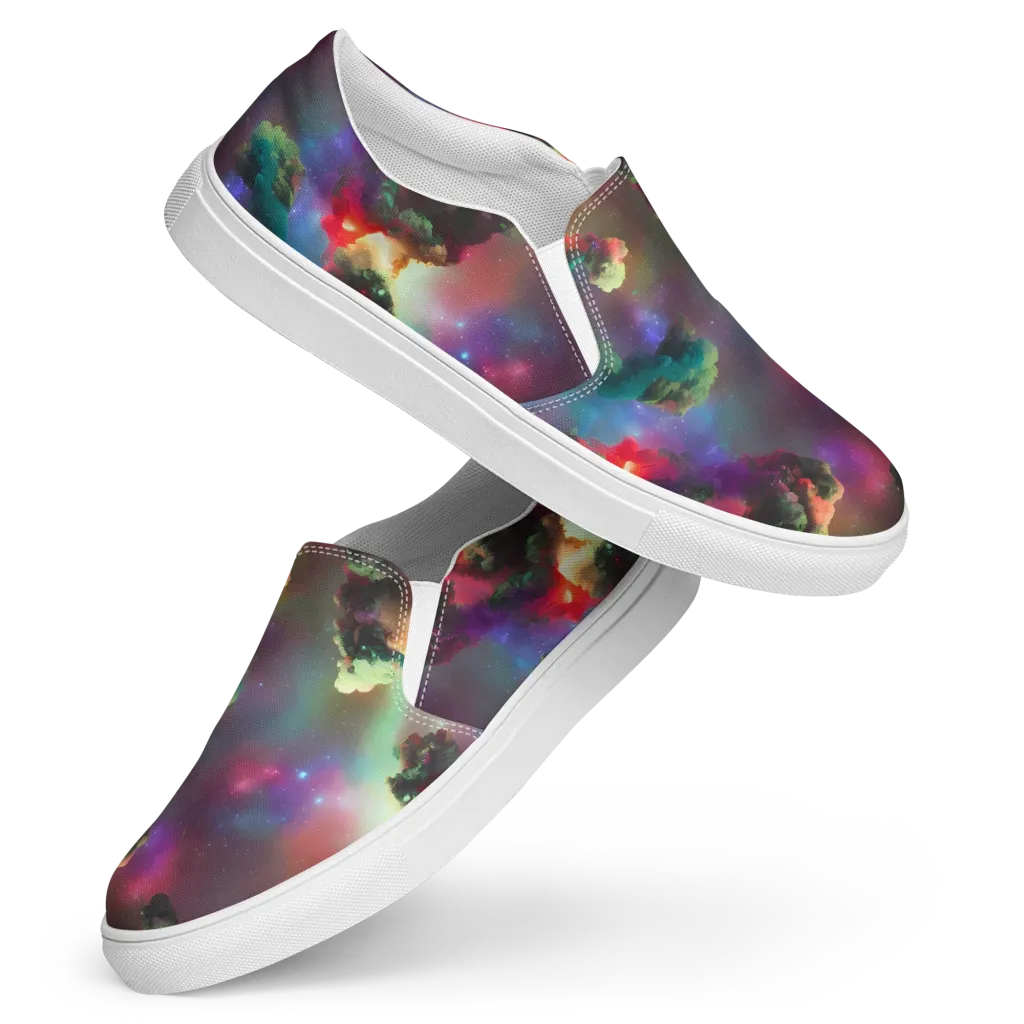 Nebula Dreams on Women's Slip-On Canvas Shoes — Front