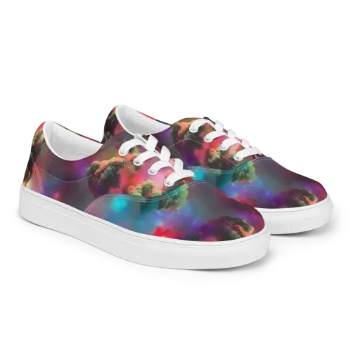 Nebula Dreams on a Men's Lace-Up Canvas Shoes