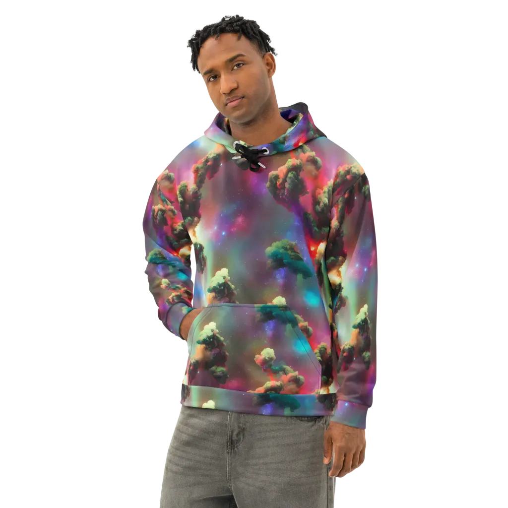 Nebula Dreams on Cotton Hoodie — Left Front