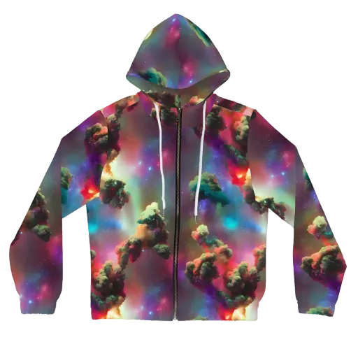 Nebula Dreams on a Women's Full-Zip Hoodie