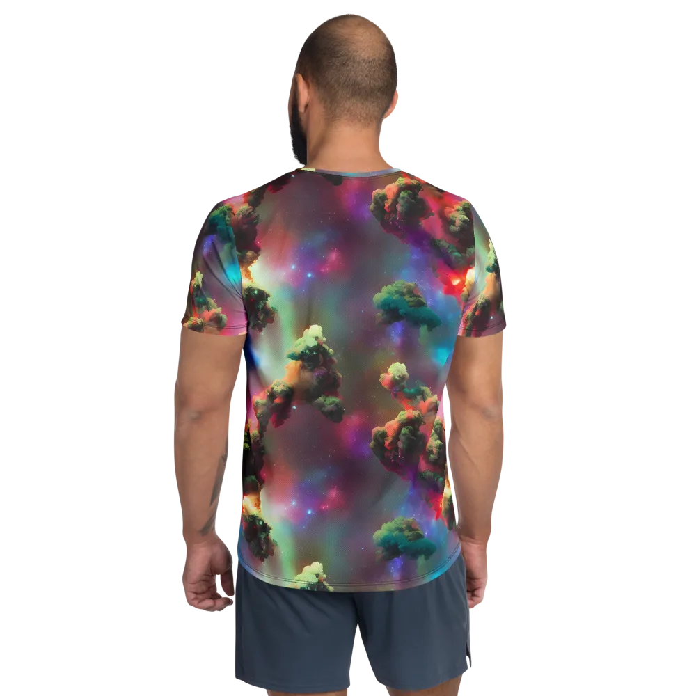 Nebula Dreams on Men's Athletic T-Shirt — Back