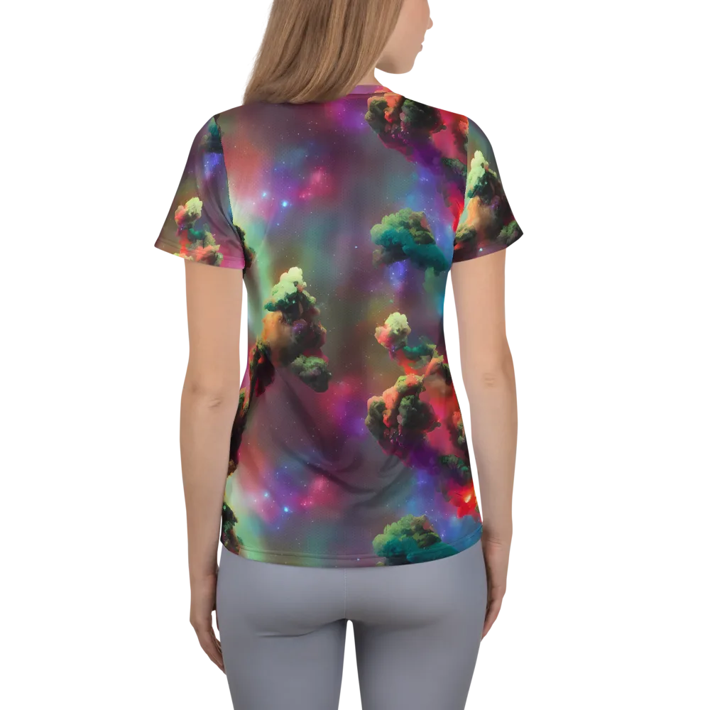 Nebula Dreams on Women's Athletic T-Shirt — Back