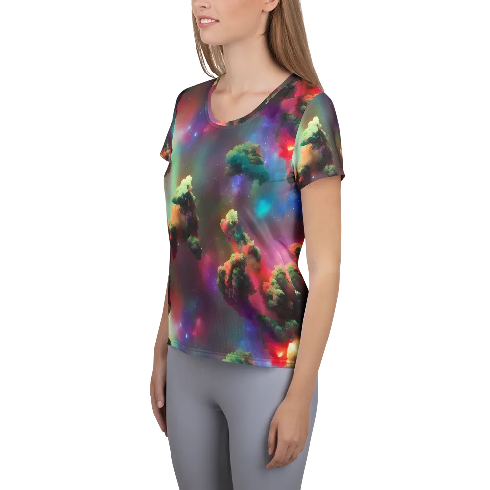 Nebula Dreams on Women's Athletic T-Shirt — Left