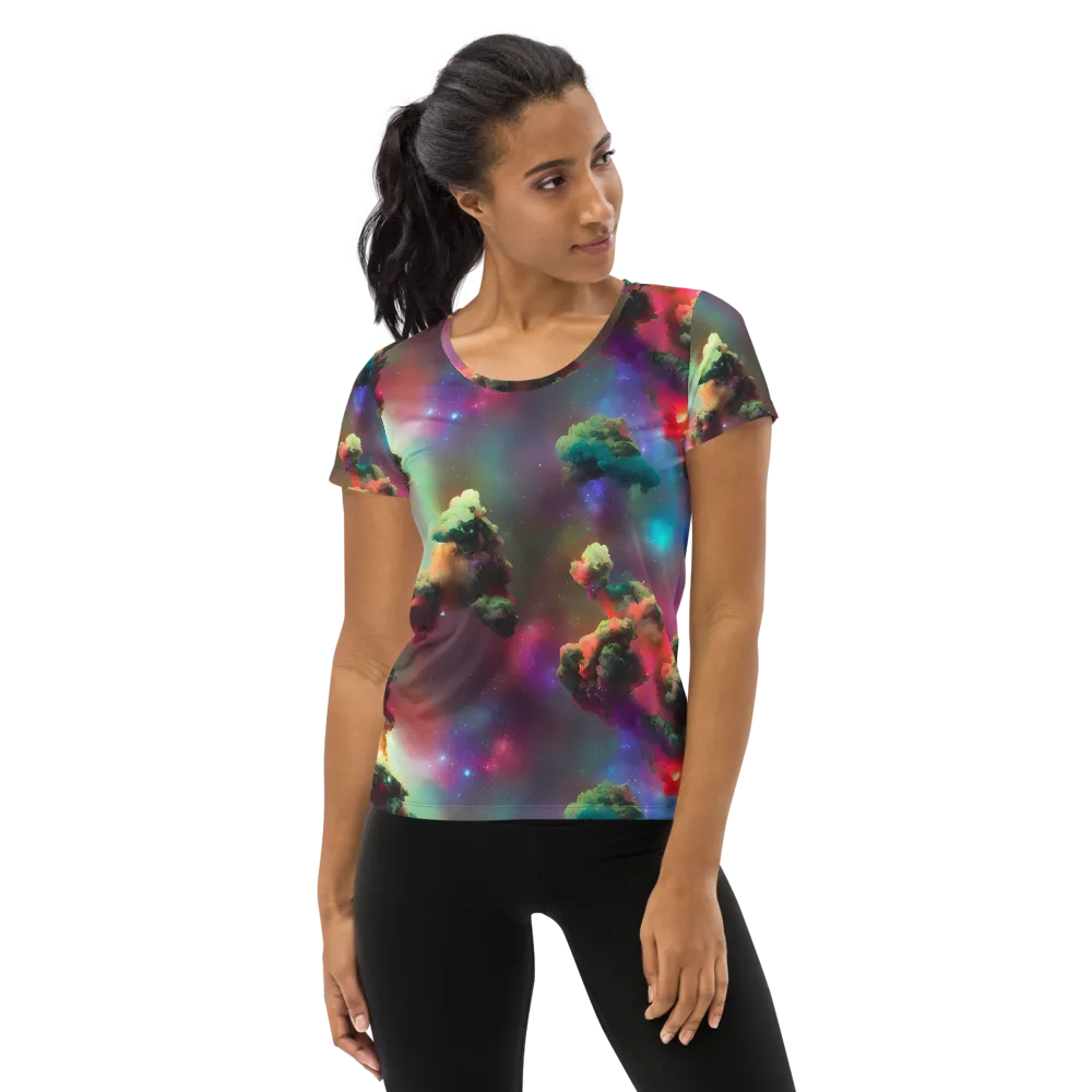Nebula Dreams on Women's Athletic T-Shirt — Front