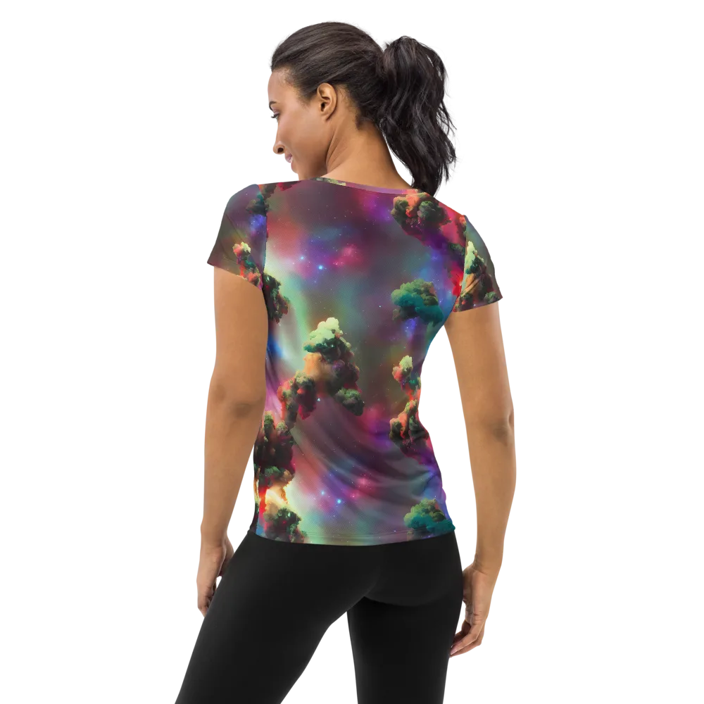 Nebula Dreams on Women's Athletic T-Shirt — Back